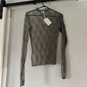 Elegant Sheer Lace Top - Gray